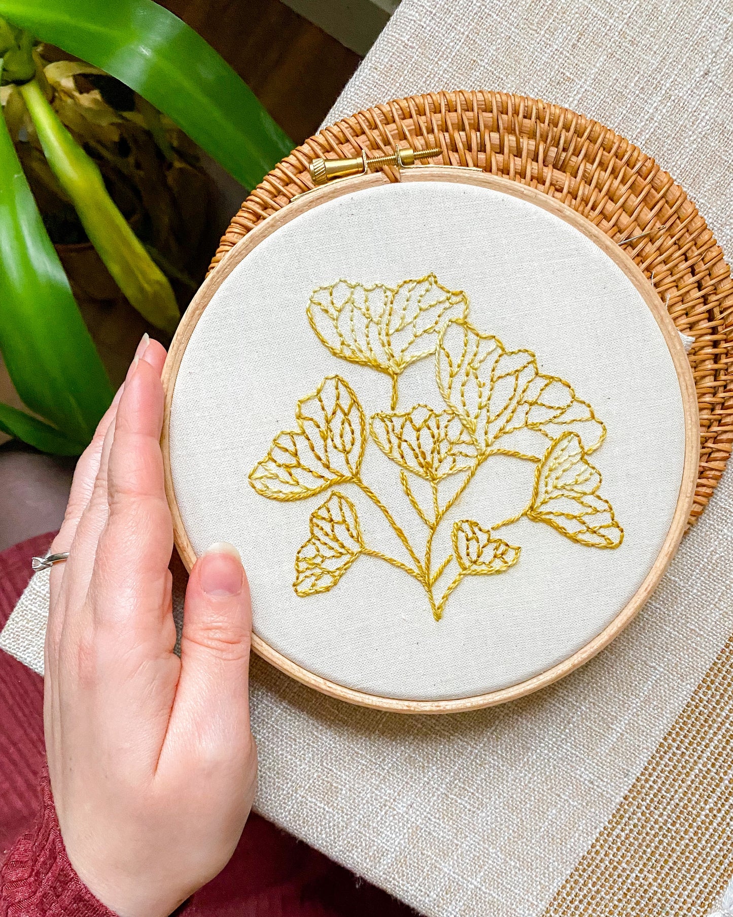 Delicate Ginkgo DIY Embroidery Kit
