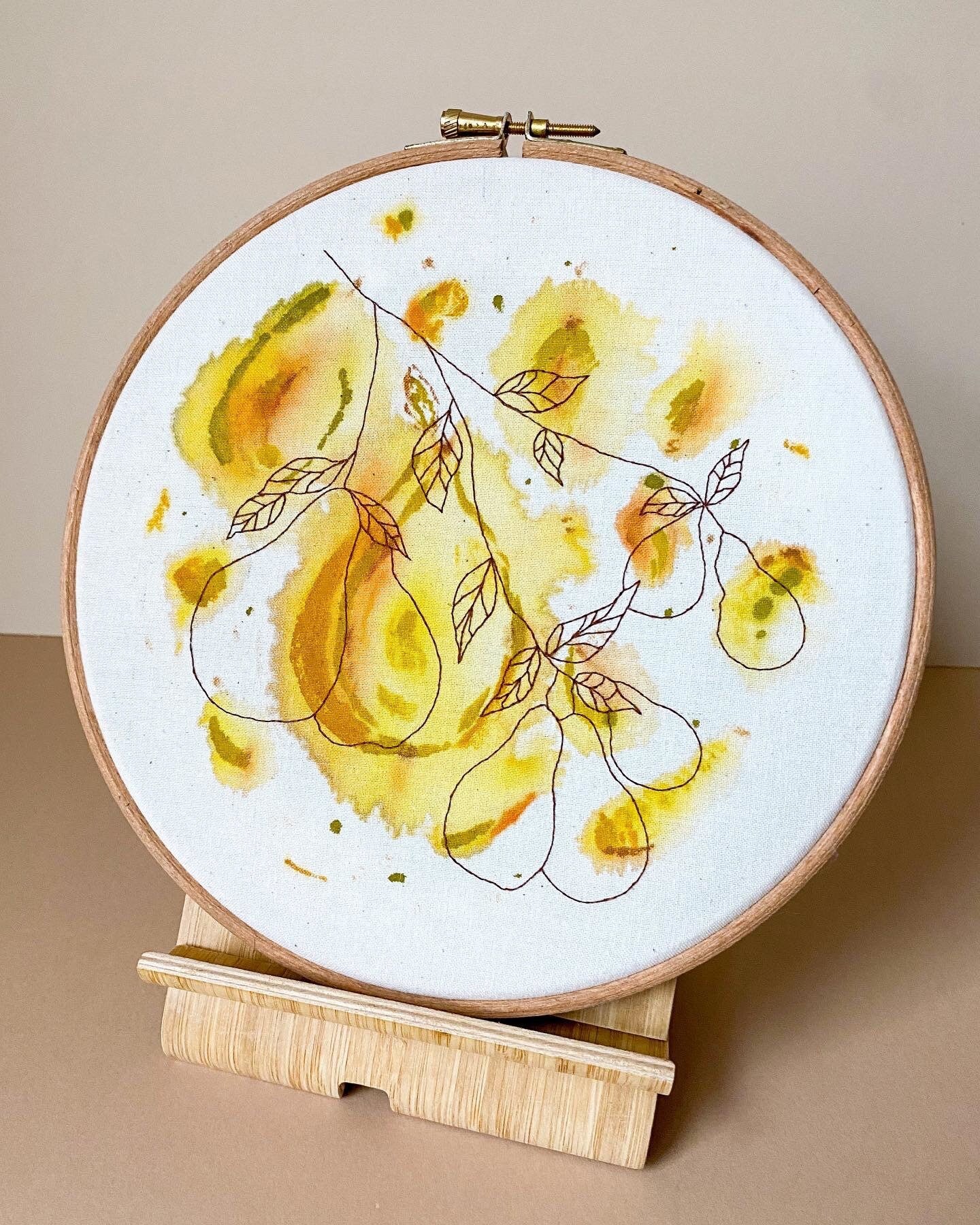 Autumn Pear Embroidery Hoop