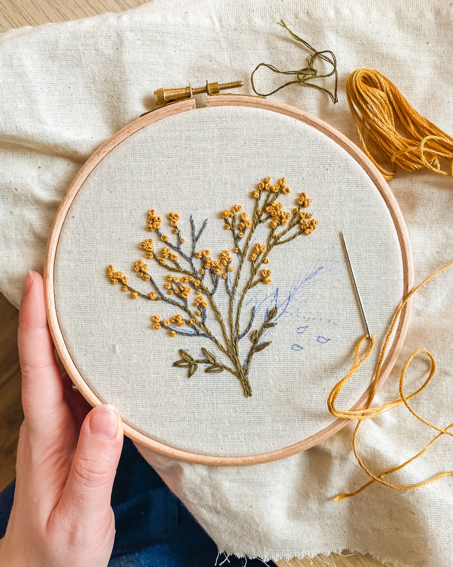 'Mimosa Flowers All Year Round' DIY Embroidery Kit