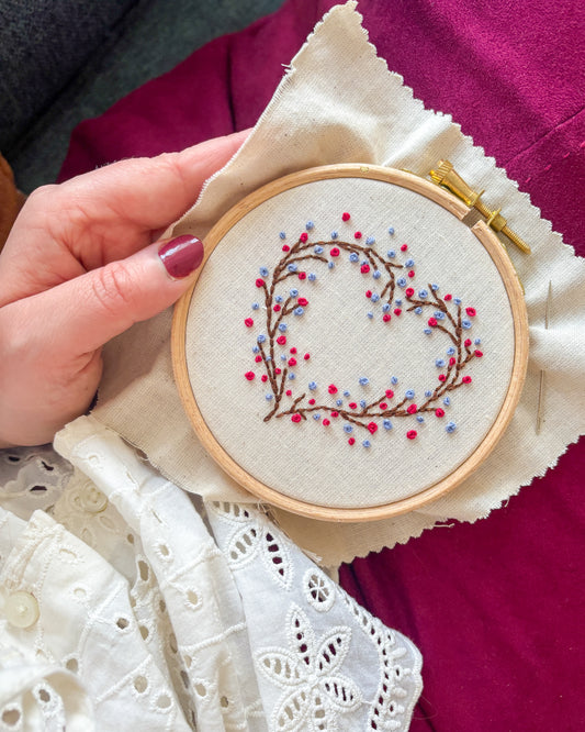 Love & Florals DIY beginner embroidery kit