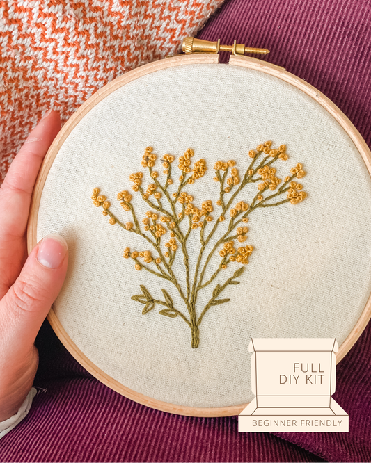 'Mimosa Flowers All Year Round' DIY Embroidery Kit