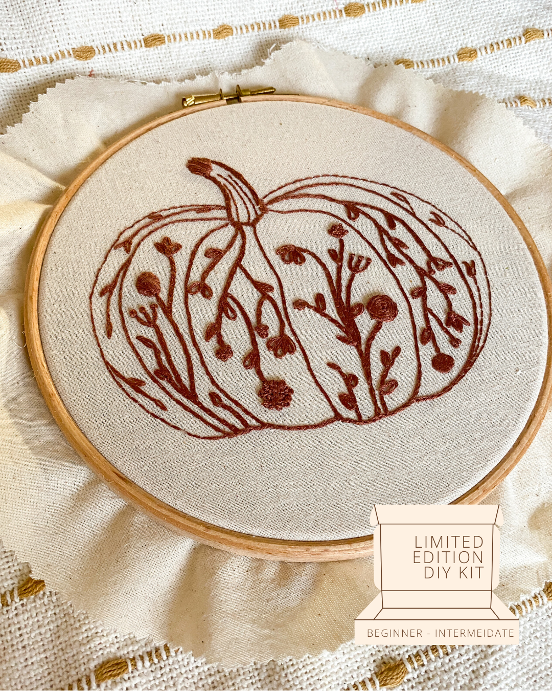 Limited Edition 'Perfect Pumpkin' DIY Embroidery Kit