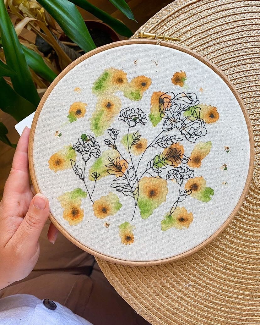8-inch Yellow Flower Hoop