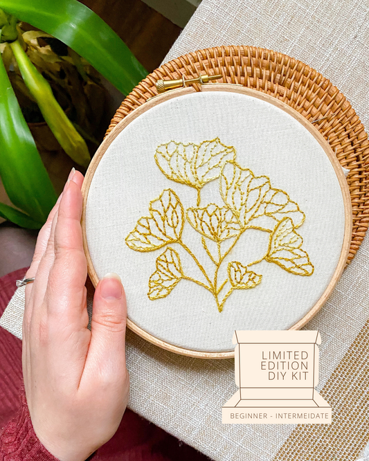 Delicate Ginkgo DIY Embroidery Kit