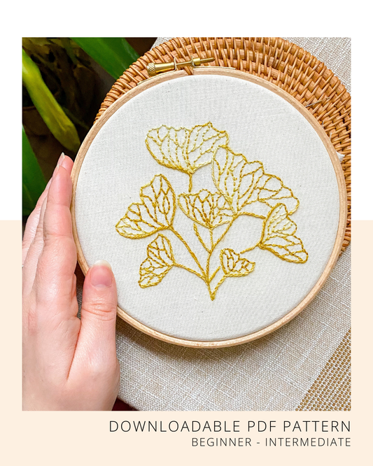 Delicate Ginkgo Embroidery Pattern Download