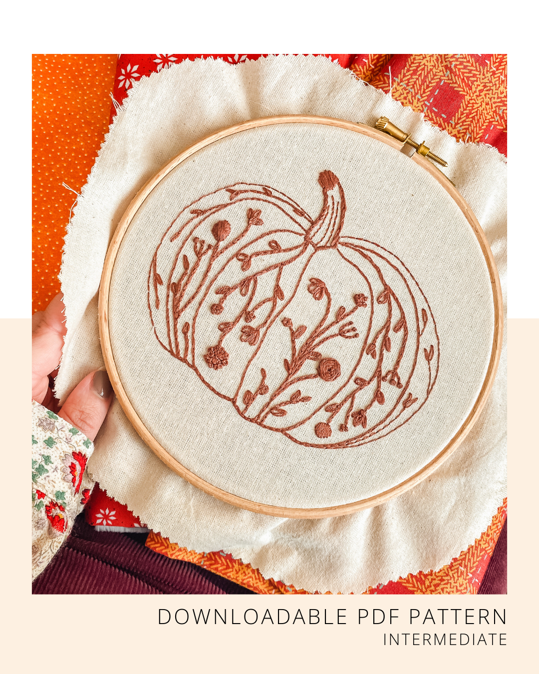 Perfect Pumpkin Downloadable Embroidery Pattern