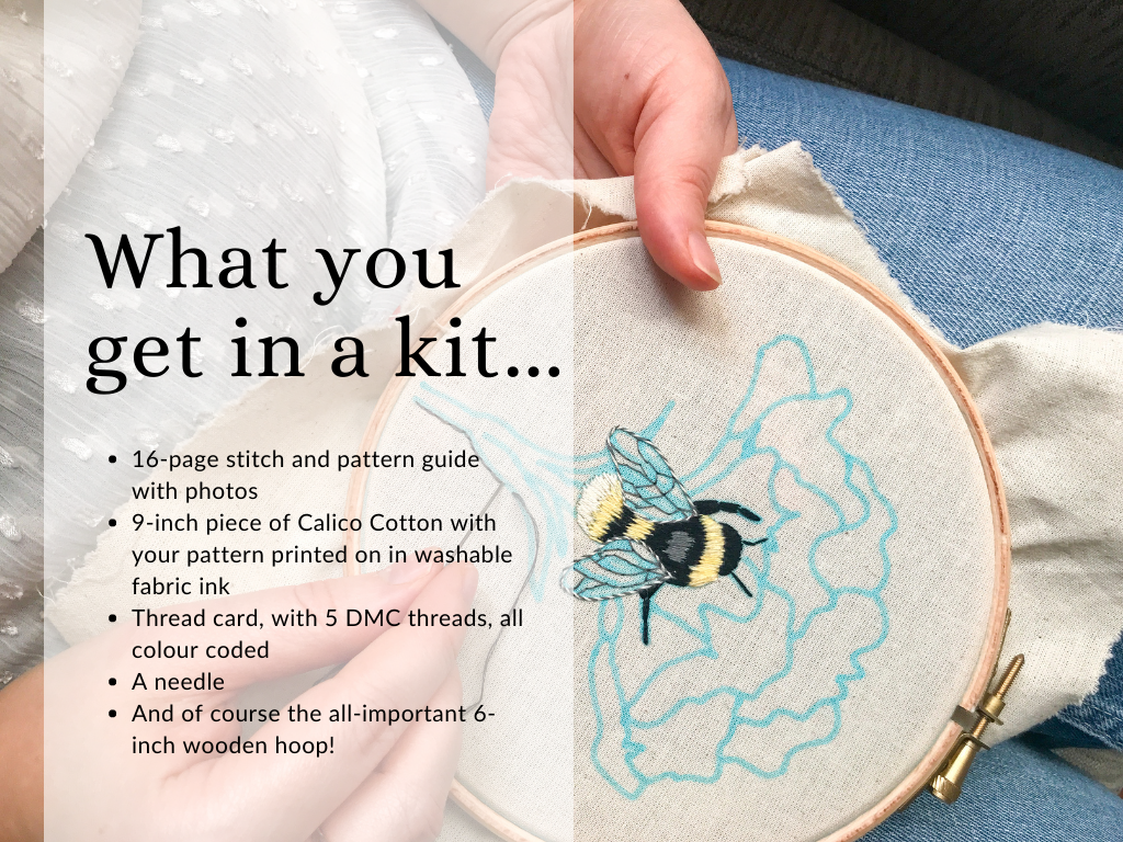 'Beautiful Bee' DIY Beginner Embroidery Kit